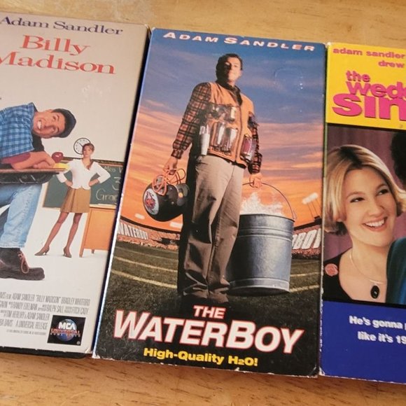 Set of 3 Adam Sandler VHS - Water Boy - Wedding Singer - Billy Madison - Picture 1 of 2